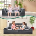 thumbnail image 5 of ABORON Kids Couch Play Set Modular Convertible Sofa 10-Piece Fold Out Couch for Bedroom Playroom, for Imaginative Toddler, Boy, Girl, Creative Baby Couch Toddler Couch, 5 of 13