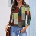 thumbnail image 2 of PuLe Women's Top Womens Tops Dressy Casual Fall Fashion Button Up V Neck Long Sleeve Shirts Loose Solid Basic Tees Shirt Blouses, 2 of 5