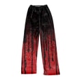 thumbnail image 4 of Fabrcox Womens Fleece Pajama Pants Halloween Pumpkin Print Women's Sleep Pants Fall Winter Warm Plush Thermal Comfy Lounge Pants for Women Red M, 4 of 6