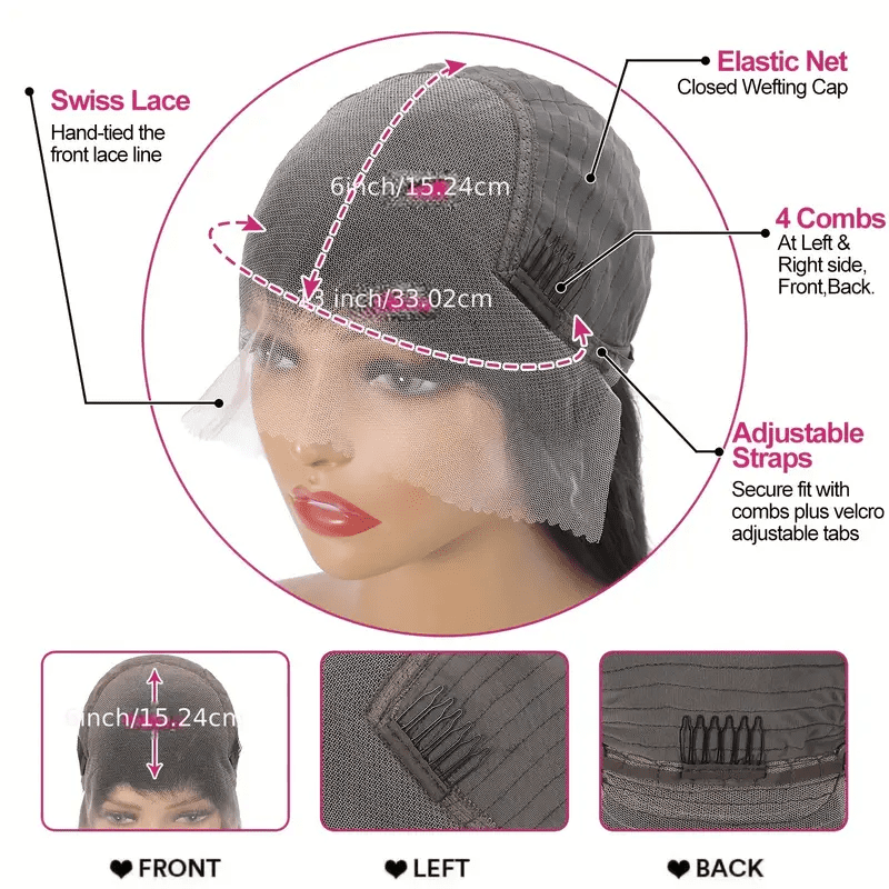 13x6 Lace Front Wigs Human Hair 200 Density Straight HD Lace Front Wigs Human Hair Pre Plucked 13x6 Lace Frontal Straight Human Hair Wigs for Women Glueless Wigs Human Hair Natural Color