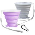 thumbnail image 1 of Tasses Pliables, Tasse de Voyage en Silicone Pliable, Tasse de Camping Pliable Extensible avec Couvercles, Petite Tasse Portable Réutilisable pour Voyage, Camping, Randonnée, Plage, Sports de Plein Air 180ML+180ML, 1 of 7