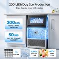thumbnail image 3 of Ecojoy Commercial Ice Maker, 200Lbs/24H Under Counter Ice Machine, 400W Compressor 40LBS Storage Bin, 3 of 10