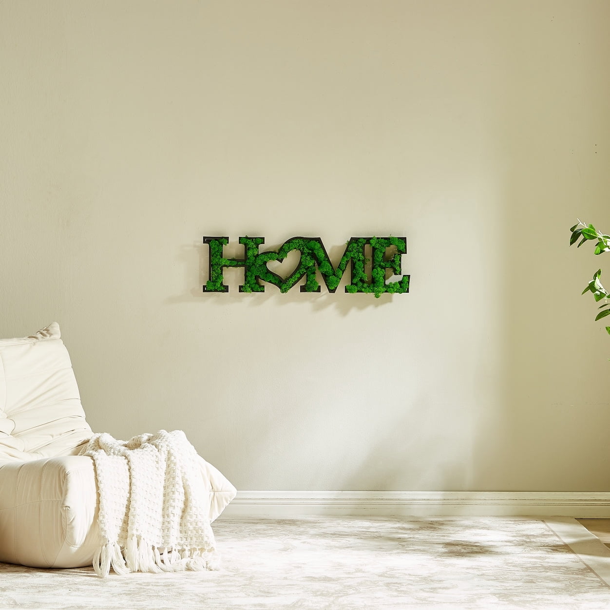 "HOME" Letter Art Moss Wall Decor Heartfelt Greenery