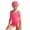 Hot Pink, variant on Solid Color Swimsuit With Matching Swim Cap For Girls Comfortable Bathing One-Piece Swimwear Sizes 13-14 Years