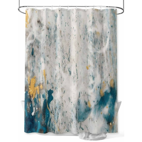 Teal Grey Abstract Art Shower Curtain Set ，Waterproof Fabric Shower Curtains Modern Graffiti Texture Retro Shower Curtains for Bathroom,Bathroom Decor 72"x84"