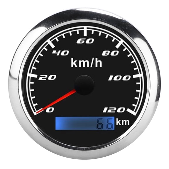 NFTIGB GPS Speedometer Pointer Odometer 0-120KM/H 0-999999KM IP67 9-32VDC Universal for Car Truck Boats, Black (10 inches / 25.4 cm)