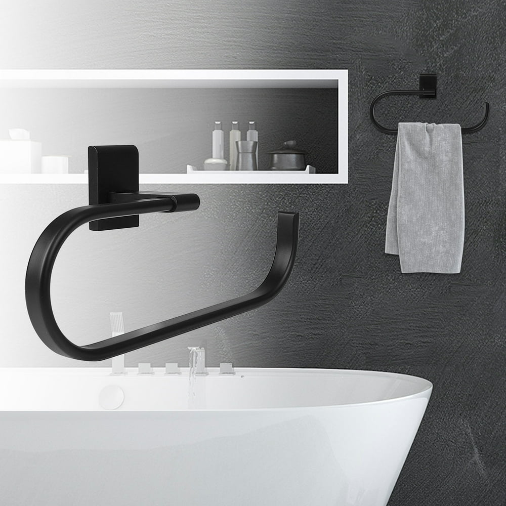 Uxcell Towel Ring Wall Mounted Hand Towel Holder Aluminum Alloy Matte