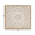 thumbnail image 3 of DecMode Light Brown Wood Handmade Intricately Carved Floral Wall Decor with Mandala Design, 3 of 8