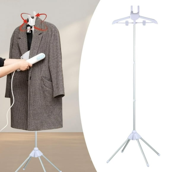 Perchero para ropa, vaporizador de ropa, percha para ahorrar espacio, plegable, de aleación de aluminio, para viaje, para máquina de planchar colgante blanco