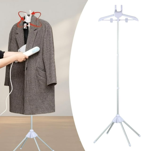 Perchero para ropa, vaporizador de ropa, percha para ahorrar espacio, plegable, de aleación de aluminio, para viaje, para máquina de planchar colgante blanco