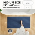 thumbnail image 2 of DEA Bathroom Rugs Non Slip Washable, Super Absorbent Thin Bath Mat Quick Dry Low Pile Bathroom Rug, Navy Blue 24"x47", 2 of 18