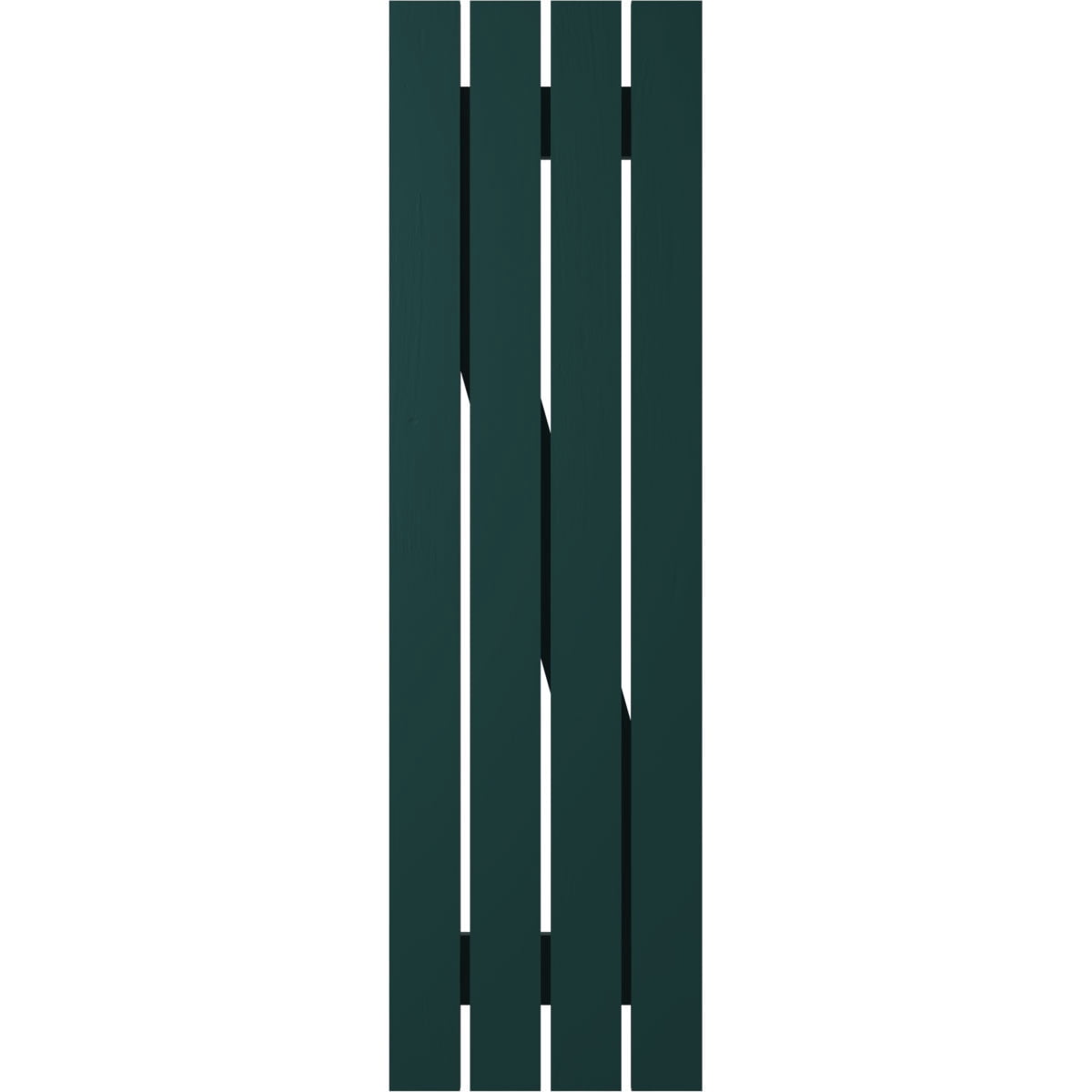 Ekena Millwork 15 1/2"W x 32"H Americraft Four Board (2 Batten) Exterior Real Wood Spaced Board-n-Batten Shutters w/ Z-Bar (Per Pair), Thermal Green