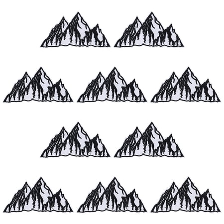 10Pcs Mountain Iron on Outdoor Patches 3.7 Inch Outdoor Adventure Iron on Patch