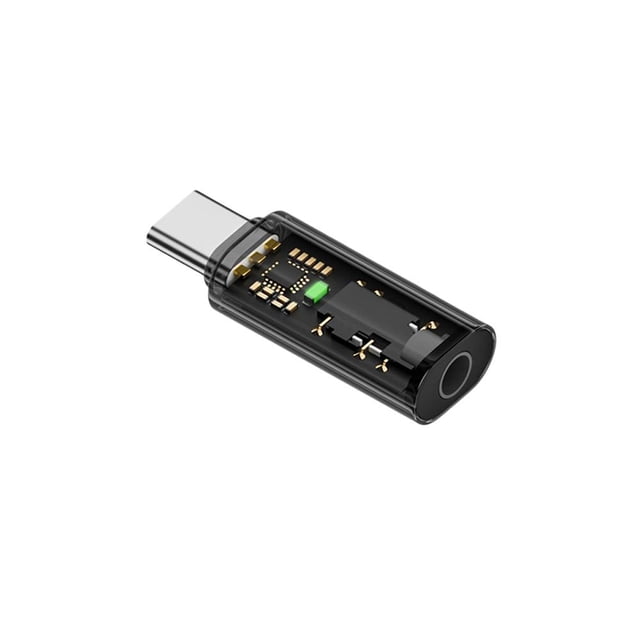 Type-C to 3.5mm Audio Adapter, DAC Hi-Fi Decoding, 16bit/48kHz, for Phone/Tablet to Headphone/Speaker, White