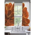 thumbnail image 3 of Sheer Curtains 72 Inches Long, Burnt Orange Light Filtering Window Curtains for Living Room, Sparkle Gold Stained Floral Flower Art Rod Pocket Voile Sheer Curtain Drapes, 52"W x 72"L, 2 Panels, 3 of 8