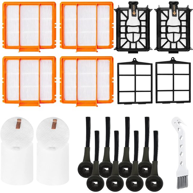 GFDYREE Vacuum Cleaner Replacement Parts Compatible with Shark AI AV2501S AV2501AE RV2502AE AV2510AOUS RV2520AOUS Accessories Kit with 8 Side Brush, 4 HEPA Filter, 2 Base Filter, 2 Primary F