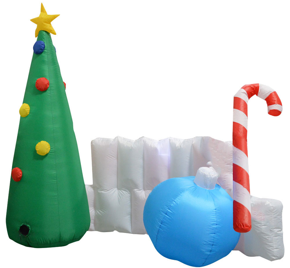Impact Lighted Merry Christmas Sign with Tree Yard Inflatable, 72"