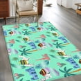 thumbnail image 2 of 3'x5' Rug for Living Room Bedroom, Desert Camels Washable Area Rugs Non-Slip Carpet Mats, Cute Animals Houses Palm Trees Leaves Green Indoor Low Pile Area Rug Runner for Kitchen, Mudroom, 2 of 8