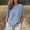 Sky Blue, variant on Oversized Tshirts for Women Linen Plus Size Summer Gauzy Shirts 3/4 Sleeve Round Neck Blouses Casual Loose Clothes Brown Summer Tops for Women