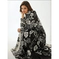 thumbnail image 2 of Printed Long Sleeve Maxi Dress with Belt, 2 of 7