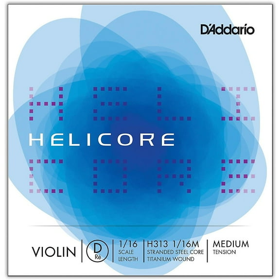 D'Addario Helicore Violin Single D String 1/16 Size