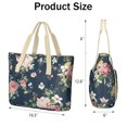 thumbnail image 3 of Tote Bag for Women - Pioneer Flower Shoulder Bag - Large Utility Work Duffle Bag with Zipper Handbag for Travel, Work, Sprots, 3 of 5