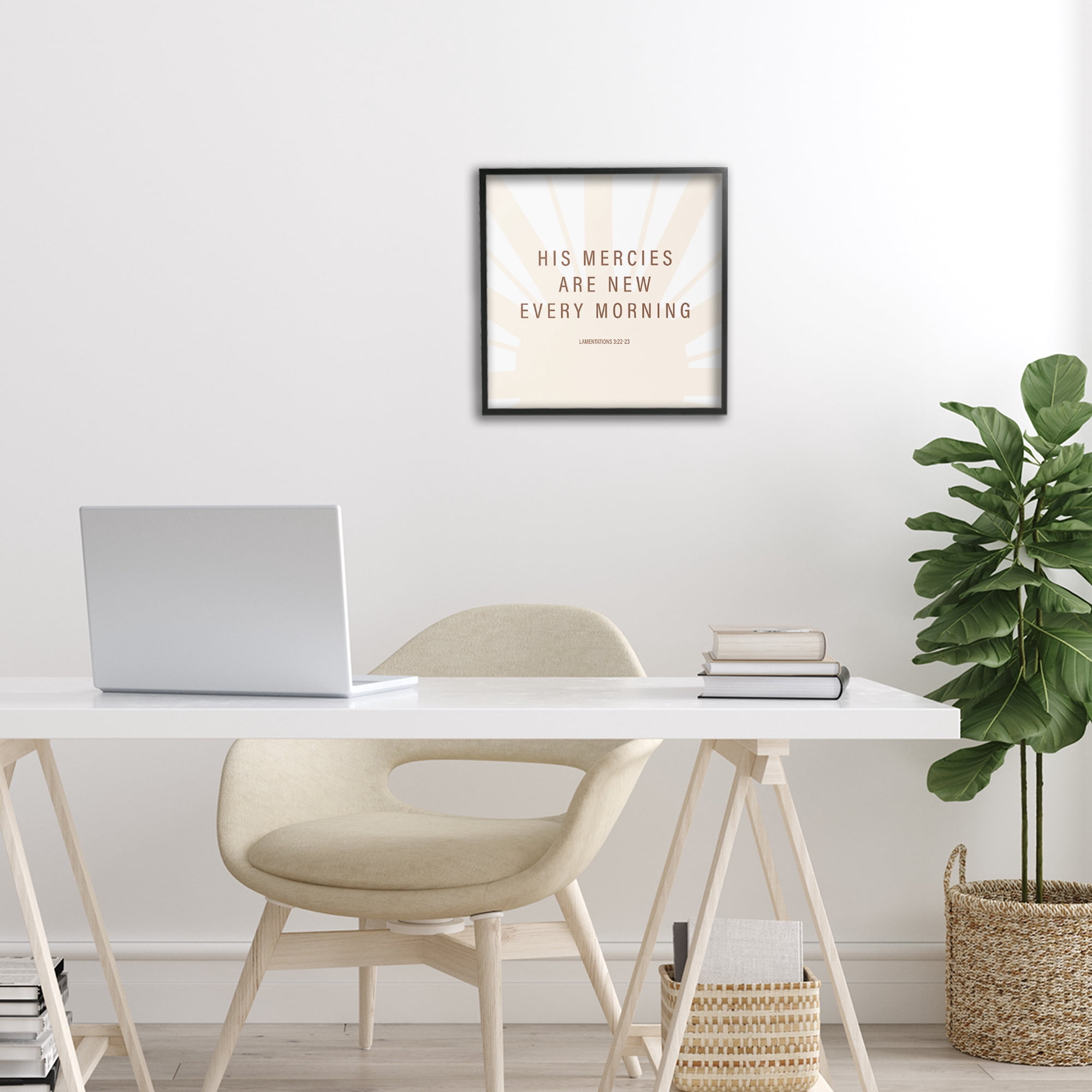 Stupell Industries His Mercies Are New Black Framed Giclee Art, design by SD Graphics Studio