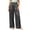Gray, variant on Women's Silky Satin Wide Leg Pants, High Elastic Waist, Side Pocket Loungewear Trousers for Home Hot Pink XXL