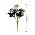 thumbnail image 2 of Inteprter Flores de rosas artificiales de seda, ramo de boda Floral, decoraciones para el hogar y fiestas Flores artificiales azul, 2 of 4