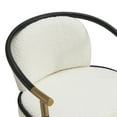 thumbnail image 3 of GDF Studio Beige Contemporary Upholstered Counter Stools with Gold Trim, Black Iron Frame, Set of 2, 3 of 7