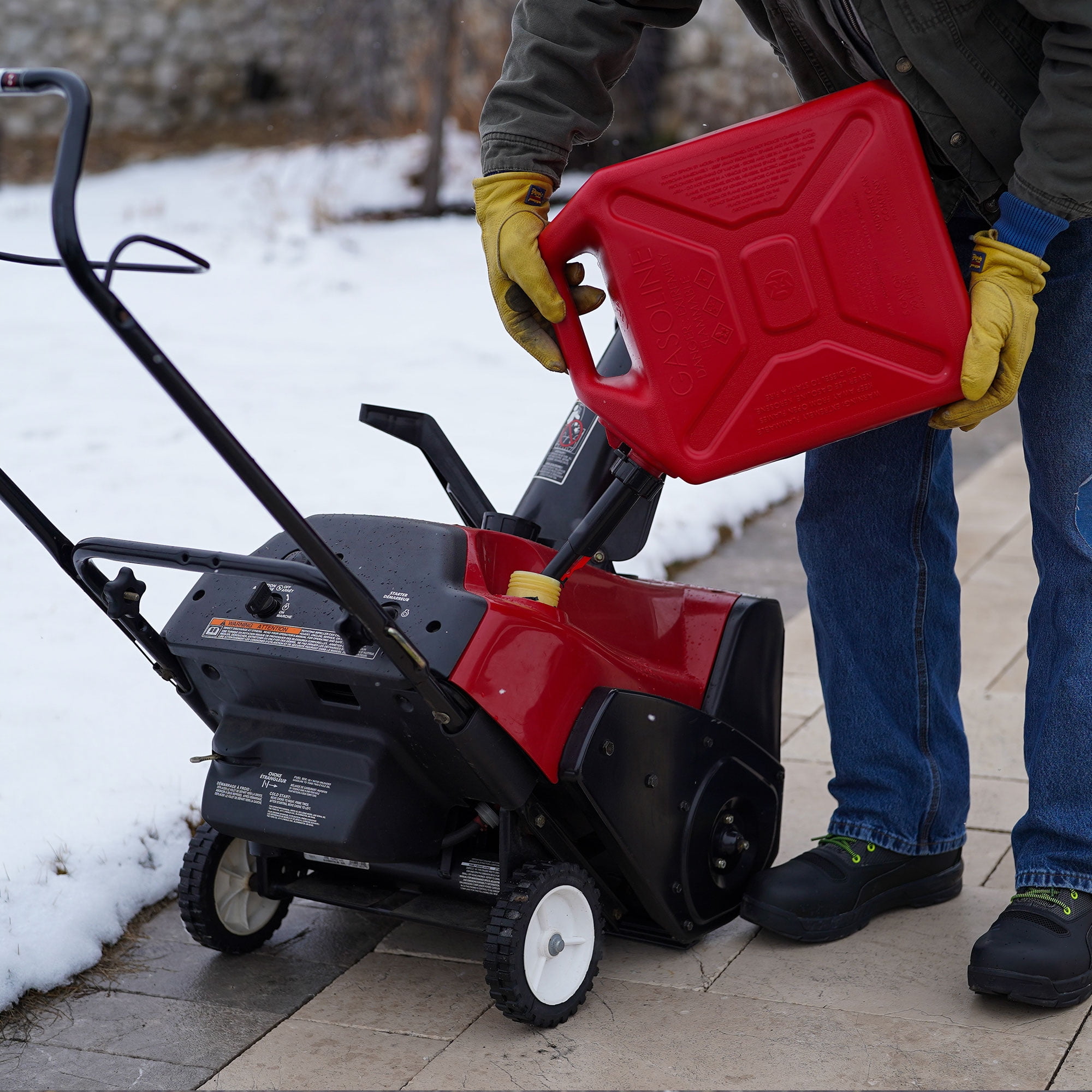 Midwest Can 5110 plastic Military Style gas can 5 gallon capacity, Plastic Military Style Gasoline, Red