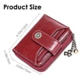 thumbnail image 6 of Small Wallet for Women Genuine Leather RFID Blocking Wallet Bifold Purse Zipper Pocket Card Holder with ID Window - Wine Red, 6 of 7
