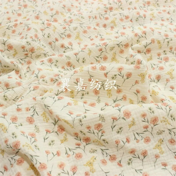 Tela de crepé de gasa de doble capa para niños, ropa de pijamas, materiales de tela de algodón para coser, 500x135cm