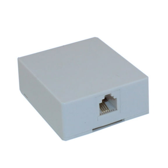Wall plate: Surface Block Phone Jack, RJ11, White