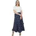 thumbnail image 2 of Phagun Navy Blue Dress Shibori Printed Women's Self Belt Cotton Ruffled Wrap, 2 of 6