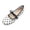 White, variant on Slip-On Loafers for Women Retro Polka Dot Bowknot Square Toe Satin Shoes with Breathable Cotton Blend Upper, Trendy Plus Size Casual Footwear,White_36