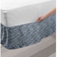 thumbnail image 2 of Abstract Bed Skirt, Monochromatic Design Mosaic Look Artistica Ocean Waves Repetition, Elastic Bedskirt Dust Ruffle Wrap Around for Bedding Decor, 4 Sizes, Dark Slate Blue White, by Ambesonne, 2 of 2