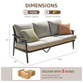 thumbnail image 3 of NATURAL EXPRESSIONS Patio Sofa Outdoor Furniture Metal Chair with Wicker Backrest & 6 Inches Cushion for Indoor, Front Porch, Deck, Balcony, Backyard, Sunroom, 73.35"(L) x 29.75"(W) x 33.86"(H)., 3 of 9