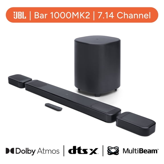 Restored JBL Bar 1000MK2 - 7.1.4 channel&nbsp;soundbar system&nbsp;with detachable surround speakers, Dolby&nbsp;Atmos® and DTS:X® - Black