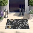 thumbnail image 2 of Dark Pioneer Flower Pattern Flannel Non Slip Door Rugs,Washable Door Mats Indoor,Decorative Door Mats,Dirt-Resistant and Absorbent Doormat for Entrance,Bedroom,Kitchen,Bathroom,31.5x17in(80x43cm), 2 of 4