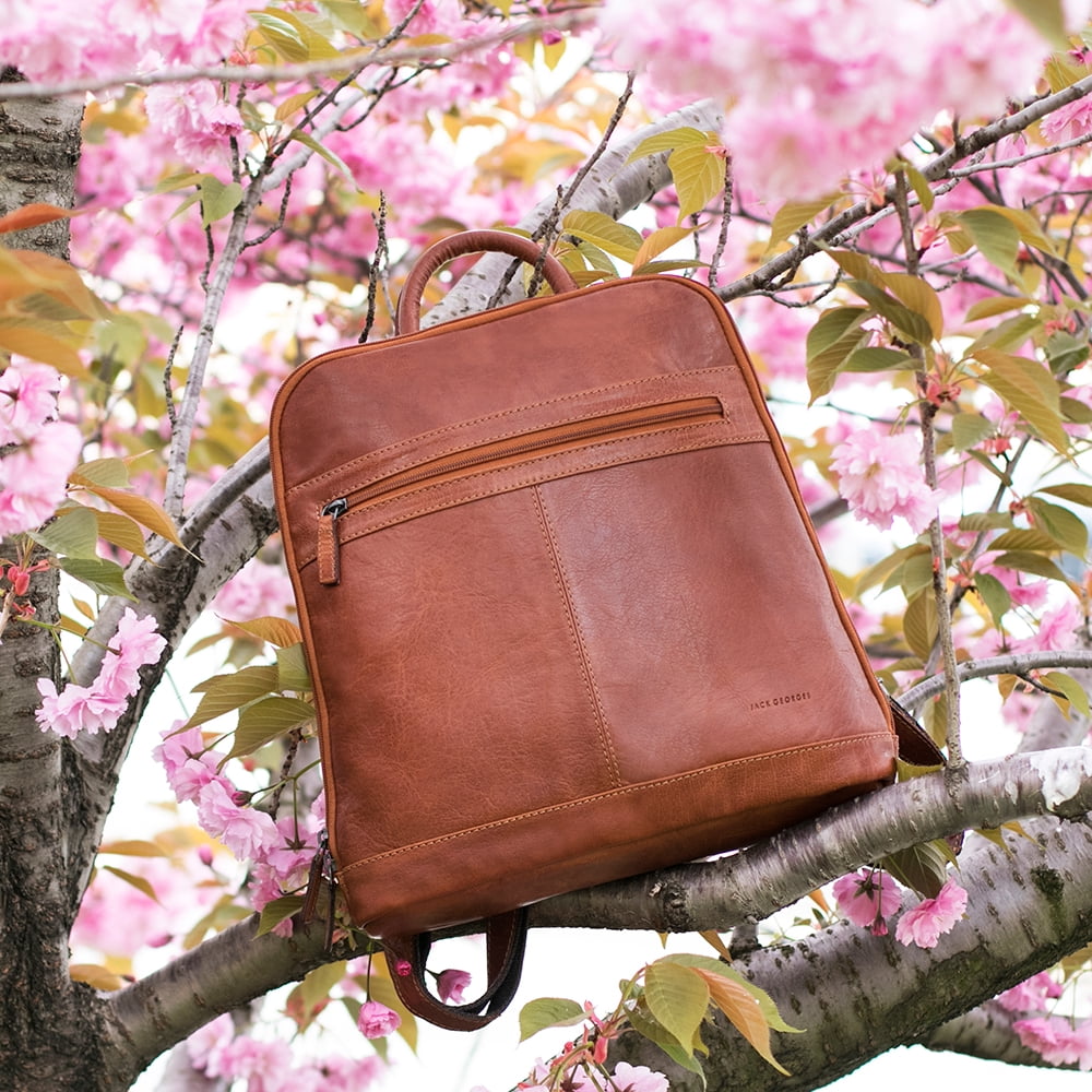 Jack Georges Red Leather Thin Small Voyager Backpack Jack Georges | Bags | Jack Georges American Brand Leather  main image 3