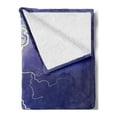 thumbnail image 2 of Purple Soft Flannel Fleece Throw Blanket, Heavy Storm in the Ocean Dark Thunder Scenery Cartoon with a Huge Wave, Cozy Plush for Indoor and Outdoor Use, 60" x 80", Purple Blue and White, by Ambesonne, 2 of 5