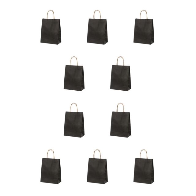 Toystoory Bolsa de embalaje de 10 Uds. Con asa giratoria, herramienta de almacenamiento de ropa, bolsas para hornear a la moda, fiesta de Almacenamiento y organización del hogar Negro