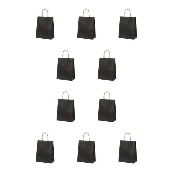 Toystoory Bolsa de embalaje de 10 Uds. Con asa giratoria, herramienta de almacenamiento de ropa, bolsas para hornear a la moda, fiesta de Almacenamiento y organización del hogar Negro