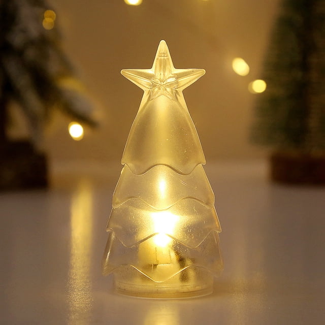 Christmas Tree Night Light, Transparent Led String, Battery Operated, Frosted Glass Lens, for Home Decor, Fairy Lights, Indoor Lighting, Energy Efficient, Warm White, for Living Room, Ihhxbz | A
