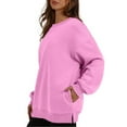 thumbnail image 3 of Womens Oversized Sweatshirts Crewneck Long Sleeve Tops Pullover Fall and Winter Fashion Clothes with Pocket Color up Fashion Hoodies Women Fall Jacket Women Warm Hoodie Jacket Heavy Workout, 3 of 5