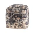 thumbnail image 4 of LR Home Charleston Navy Blue/Beige Floral Medium Square Indoor Pouf, 18"H x 18"W, 4 of 7
