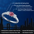 thumbnail image 2 of Gem Stone King 925 Sterling Silver Pink Tourmaline and Lab Grown Diamond Engagement Ring for Women | 1.06 Cttw | Round 5MM | Gemstone October Birthstone | Size 6, 2 of 6