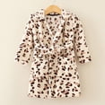 thumbnail image 2 of HFHAPW Boys Girls Robe Fleece Hooded Soft Toddler Bathrobe Cute Boys Bathrobe Fuzzy Plush Robes for 2T 3T 4T 5T 6T 7T Kids(Coffee,3-4 Y), 2 of 4