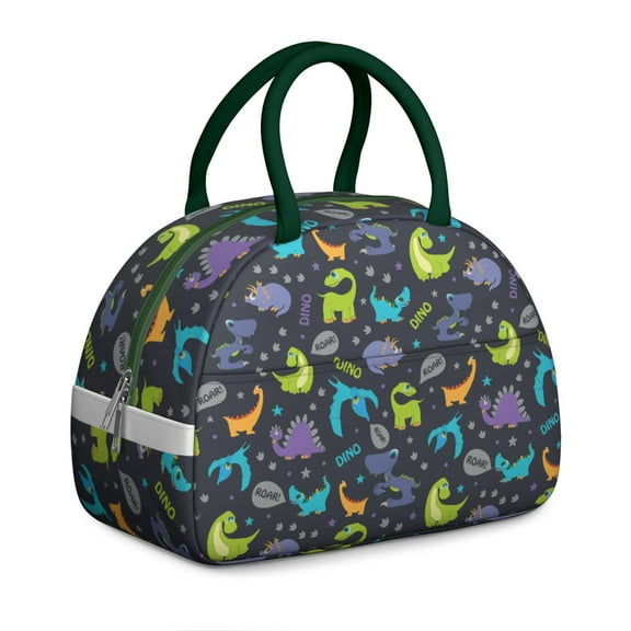 Roaring Dinosaur Lunch Bag - Bold Cartoon T-Rex Print Insulated Tote, Fun Cooler for School, Camping & Dino Enthusiasts